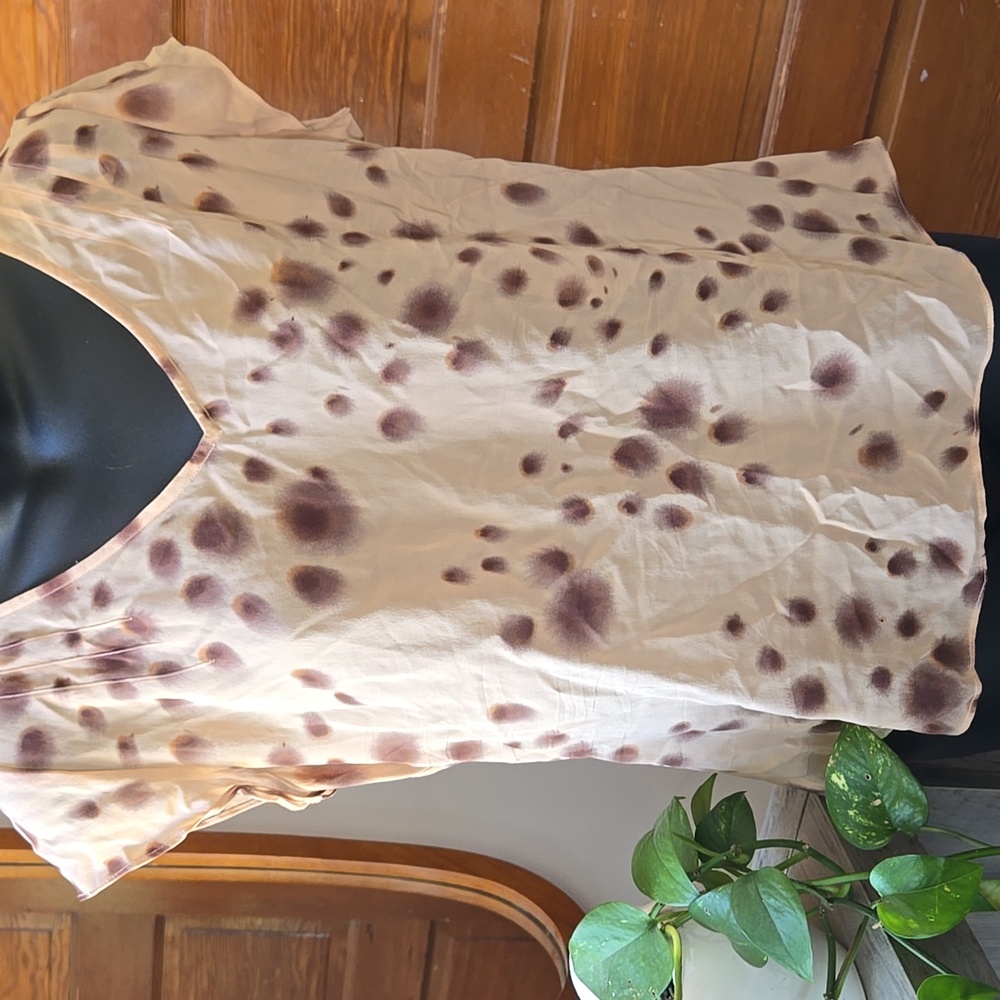 i.e. 100% Silk Sheer Speckled Cap Sleeve Top US 10